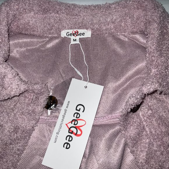 Teddy Button Up Sweater Jacket -Medium NWT - Picture 7 of 7